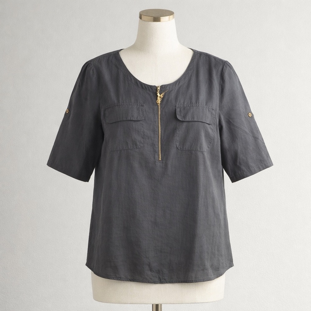 Ellen Tracy Women’s Top Large Gray Preowned